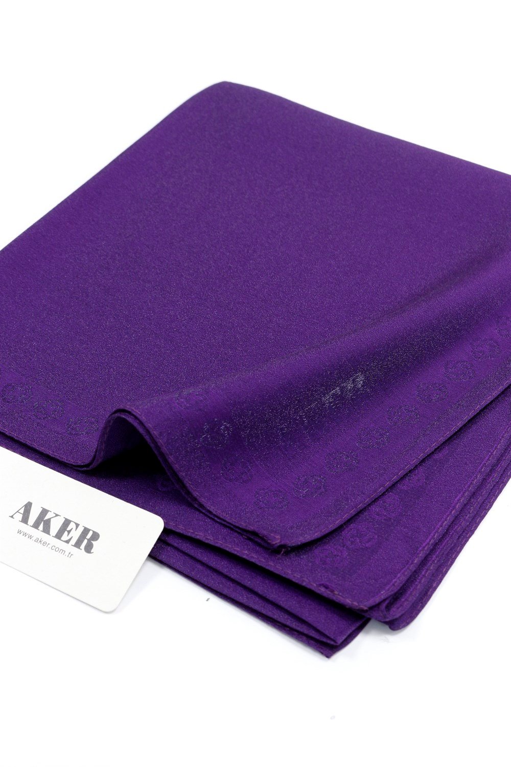 Aker Simli Monogram Eşarp - Düz Renk - 1040200-390 - Mor