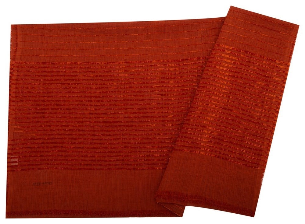 Aker Sport Kadife Şeritli Şal - 3'lü Set - Krem, Gold, Kiremit