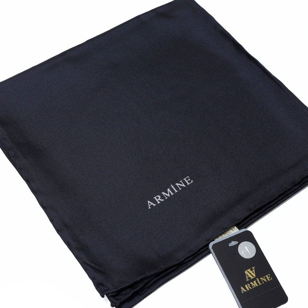 Armine Büyük Boy İpek Eşarp - Düz Renk - 1001 - Siyah - Tivil - 100 cm