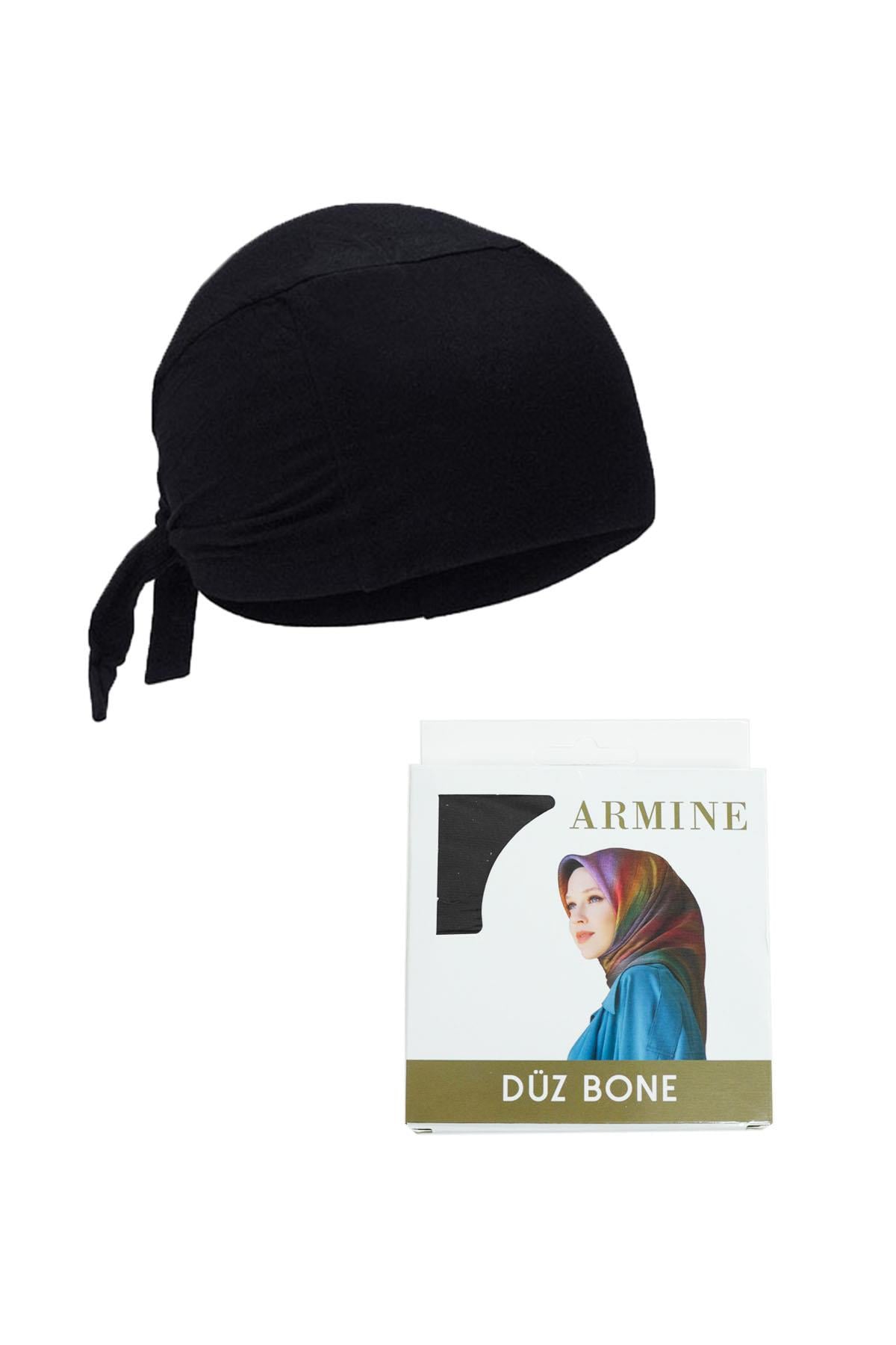 Armine Dikişsiz, Pamuklu Düz Bone - 01 - Siyah