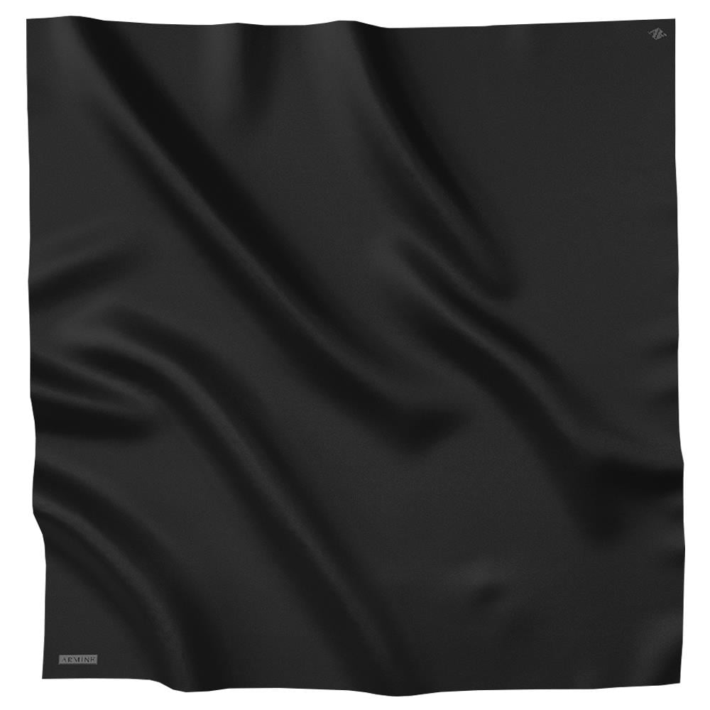 Armine Düz Renk İpek Eşarp - ADRE-01 - Tivil - Siyah