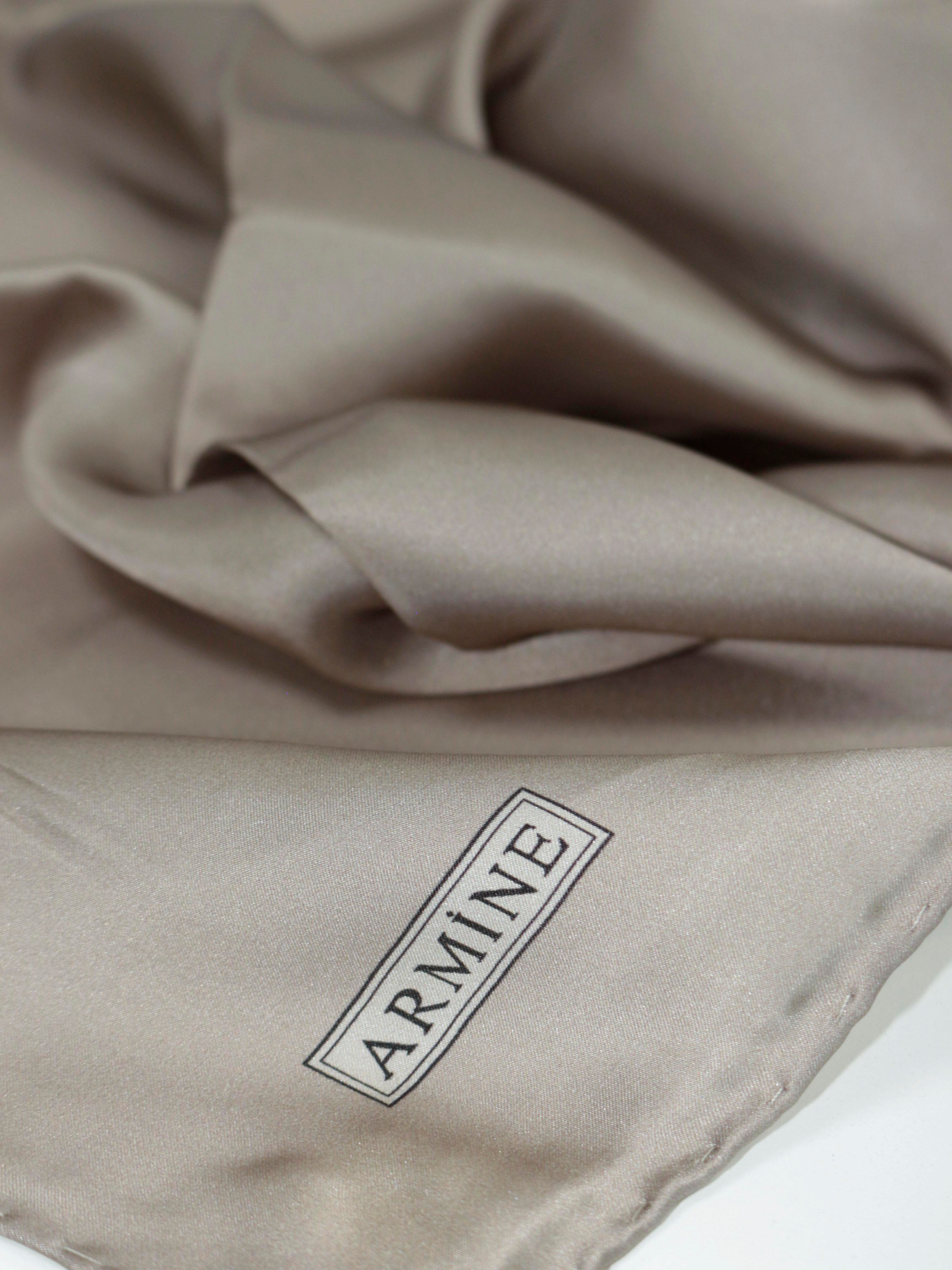 Armine Düz Renk İpek Eşarp - ADRE-07 - Sura - Vizon