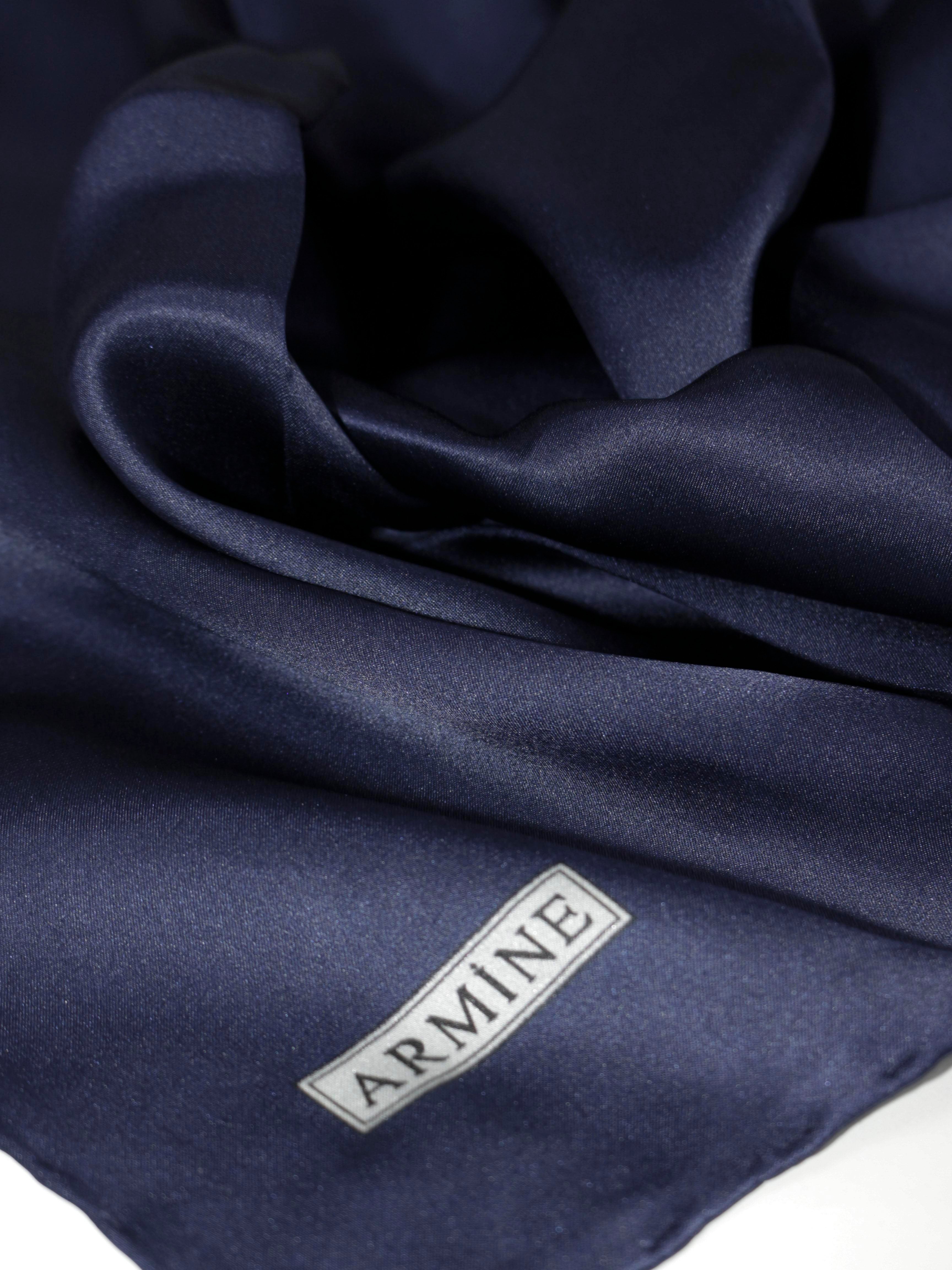 Armine Düz Renk İpek Eşarp - ADRE-409 - Tivil - Lacivert