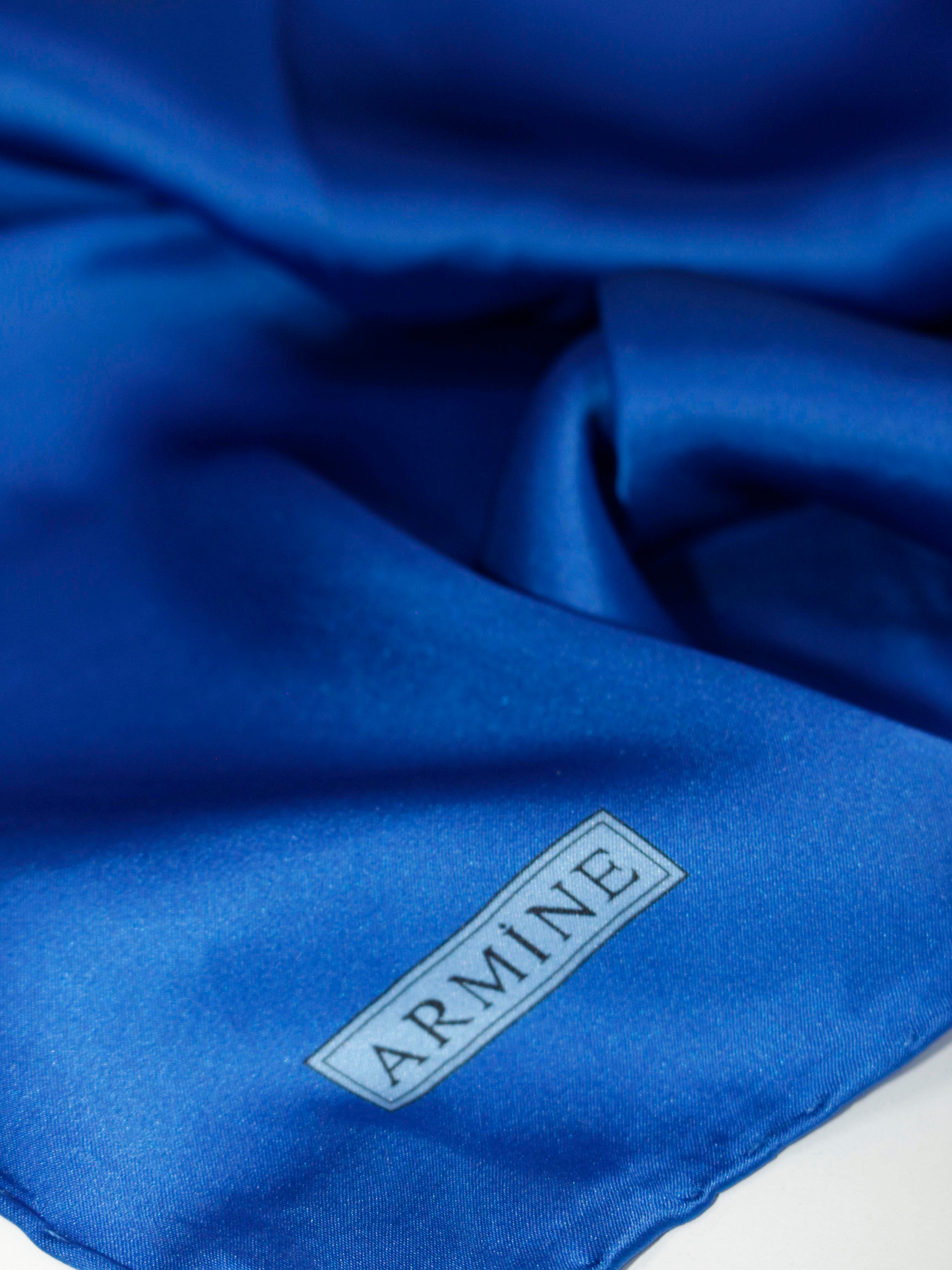 Armine Düz Renk İpek Eşarp - ADRE-591 - Tivil - Saks Mavisi