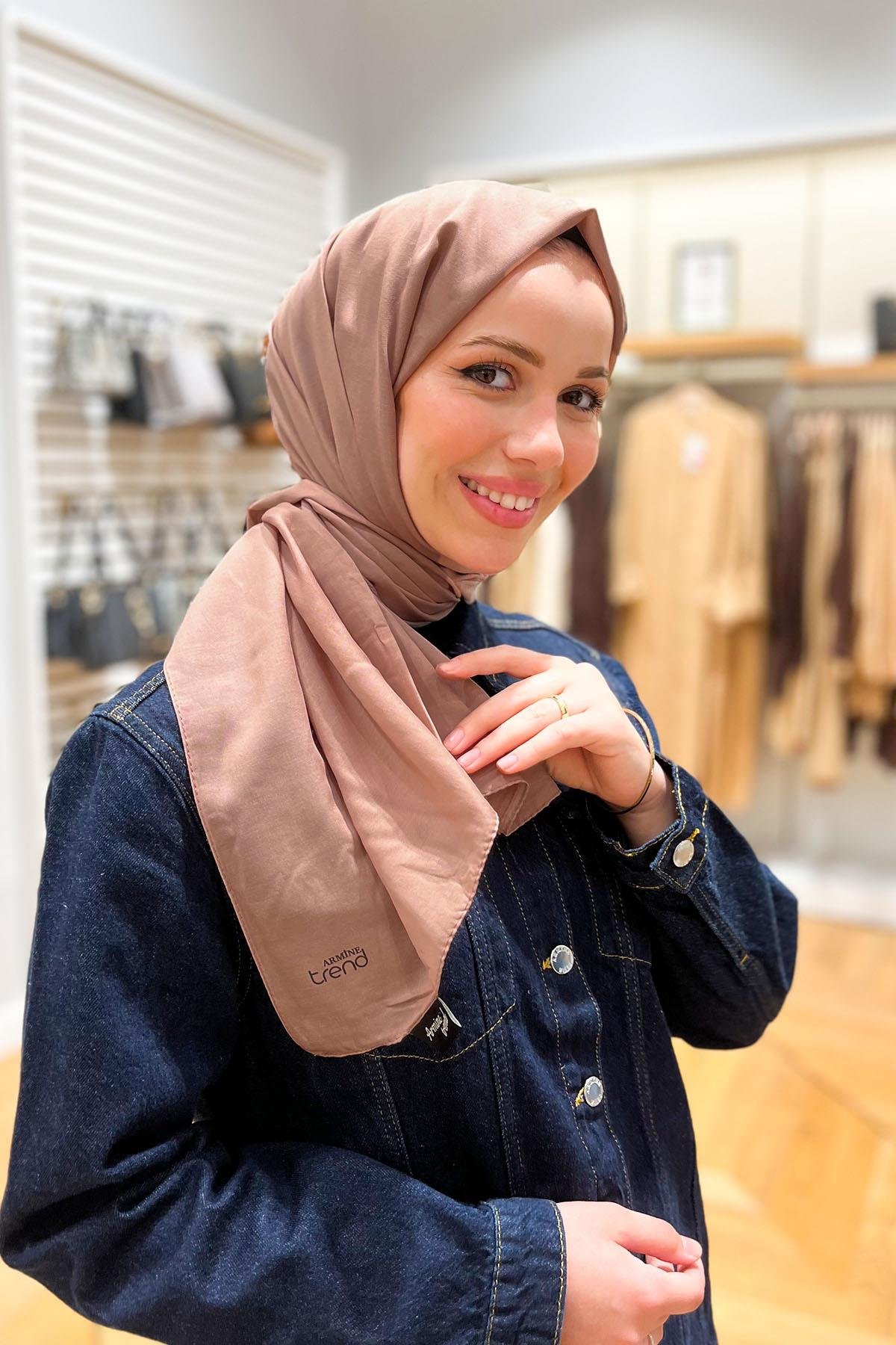 Armine Düz Renk, Pamuklu Seher Şal - 24035 - Soft Pembe