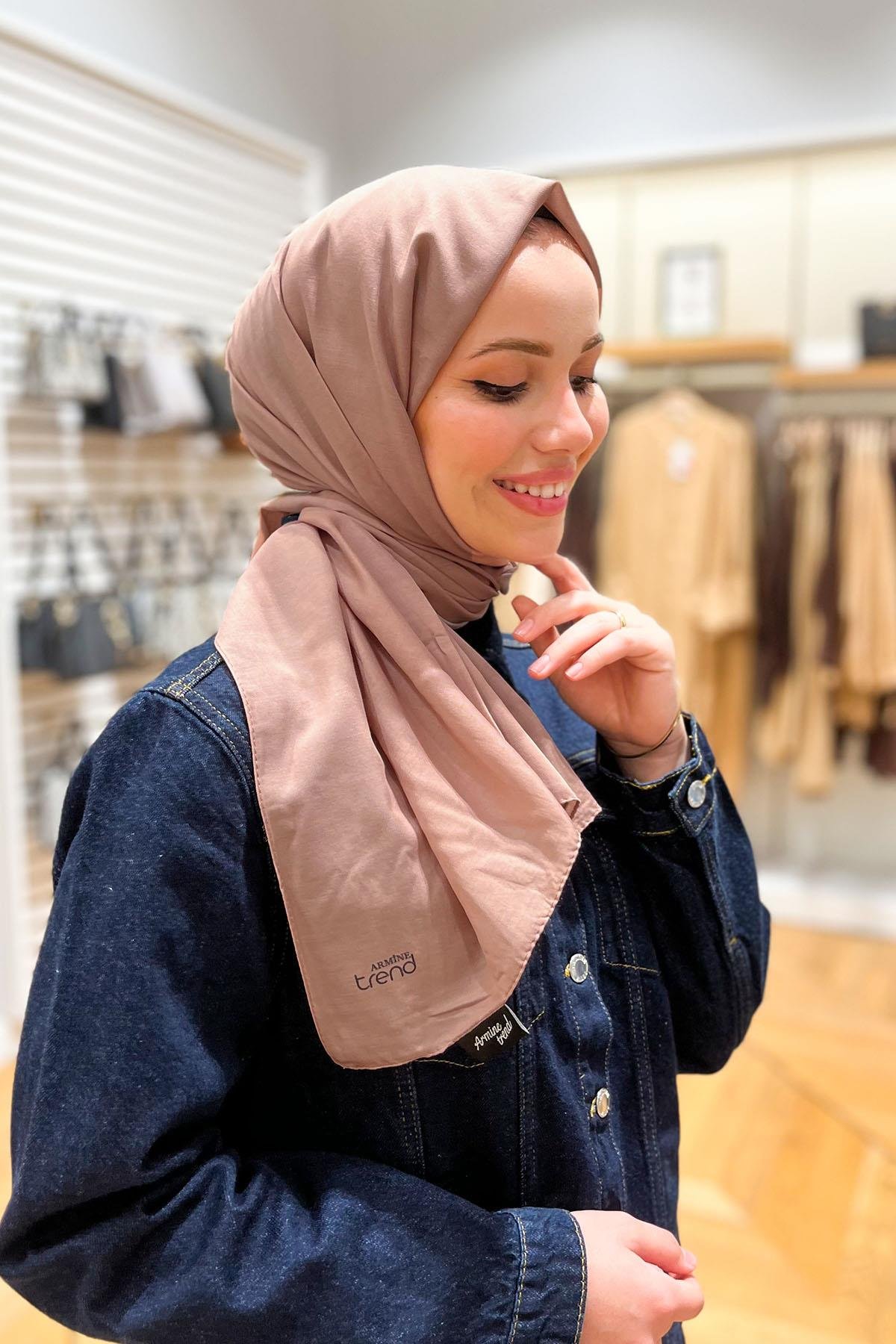 Armine Düz Renk, Pamuklu Seher Şal - 24035 - Soft Pembe