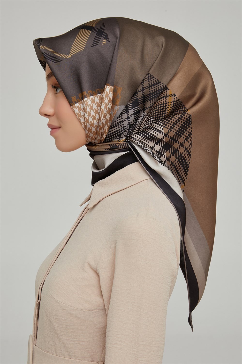 Armine Hafif Defolu İpek Eşarp - 8620D-08 - Sura - C734