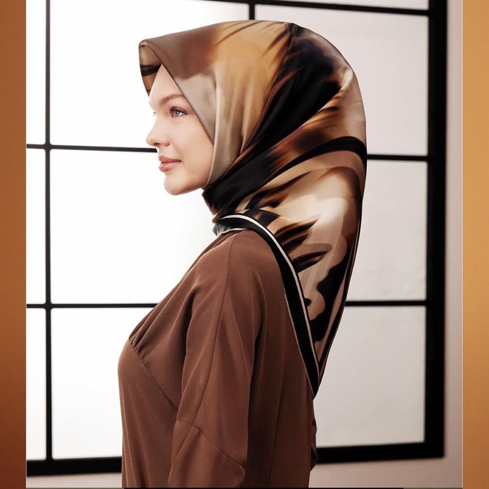 Armine Hafif Defolu İpek Eşarp 8814D-31 - Tivil - A996