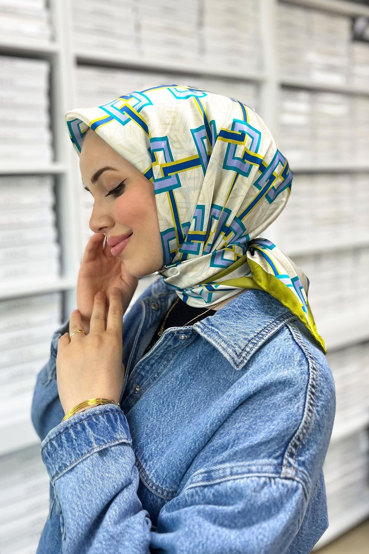 Armine Hafif Defolu İpek Eşarp - 8940D-03 - Sura - C631