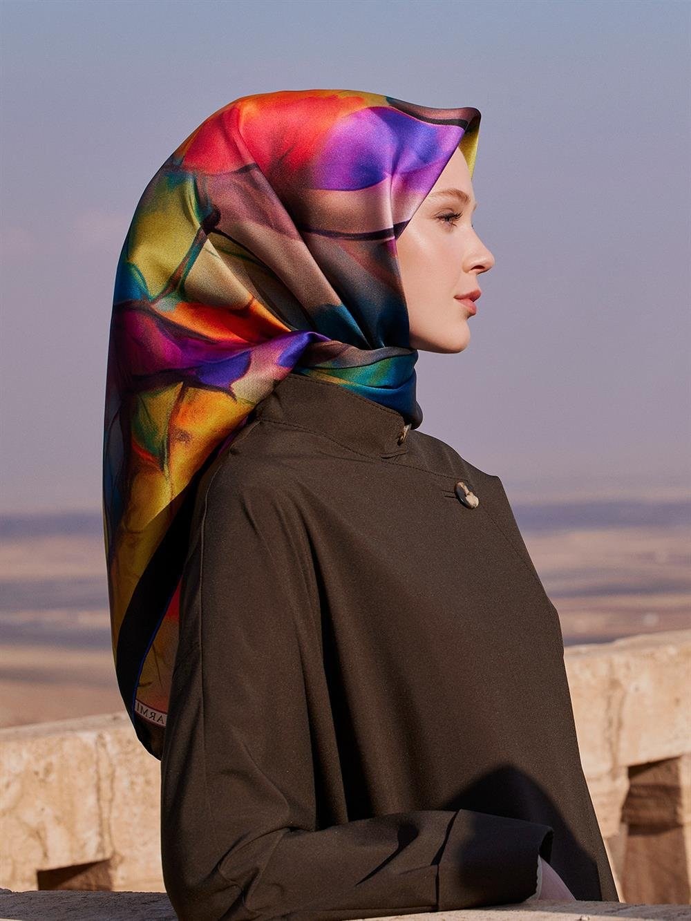 Armine Hafif Defolu İpek Eşarp - 9014D-01 - Sura - D463