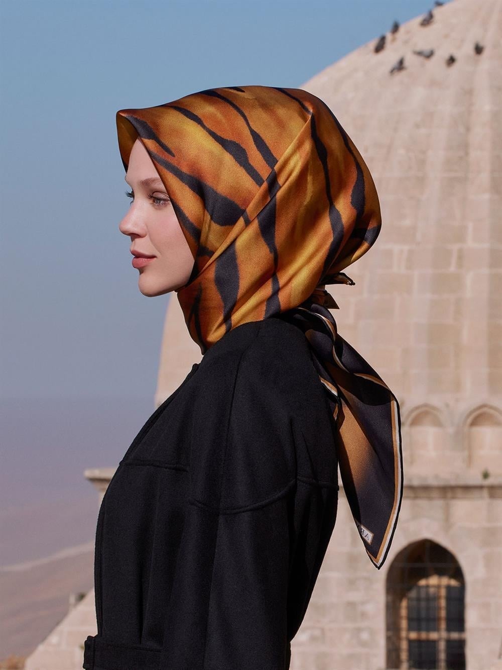 Armine Hafif Defolu İpek Eşarp - 9020D-09 - Tivil - C666