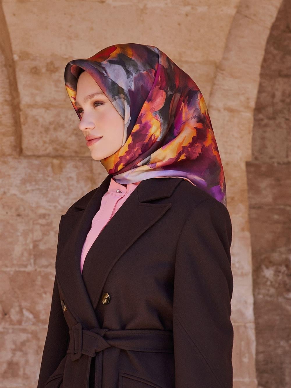 Armine Hafif Defolu İpek Eşarp - 9033D-32 - Sura - C238