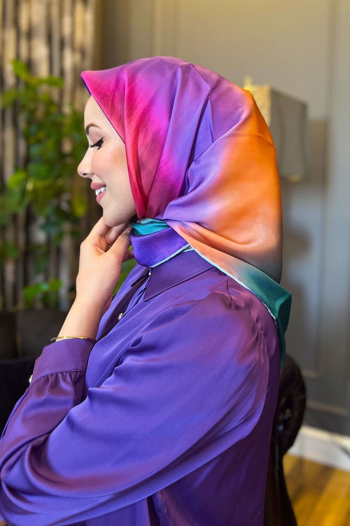 Armine Hafif Defolu İpek Eşarp - 9051D-19 - Sura - C883