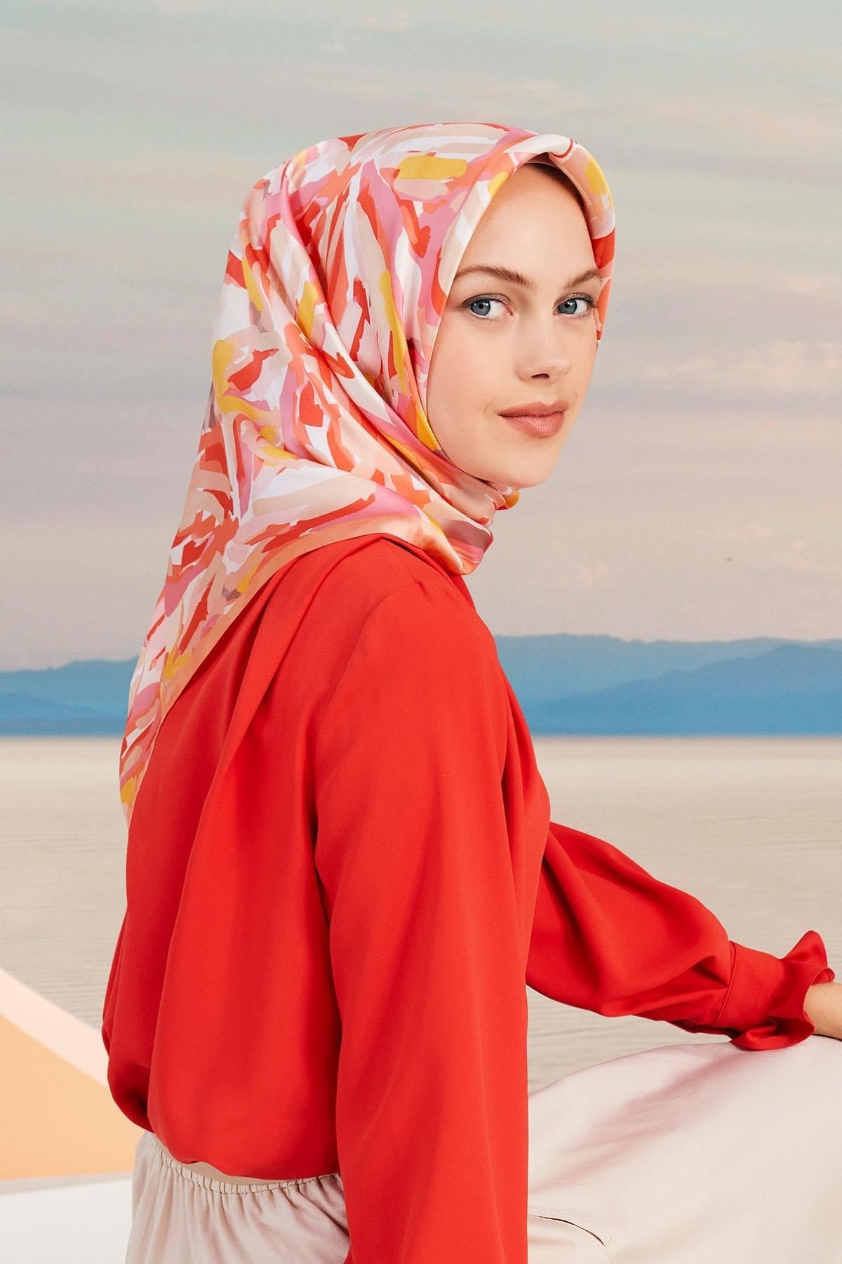 Armine Hafif Defolu İpek Eşarp - 9140D-50 - Sura - D167
