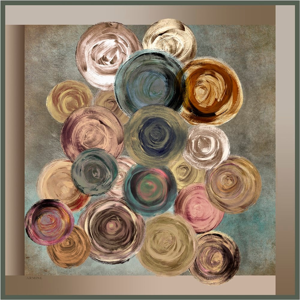 Armine İpek Eşarp 2018 İlkbahar Yaz - 7903D 31 - Tivil - Fırça Desenli, Geometrik Model, Pastel