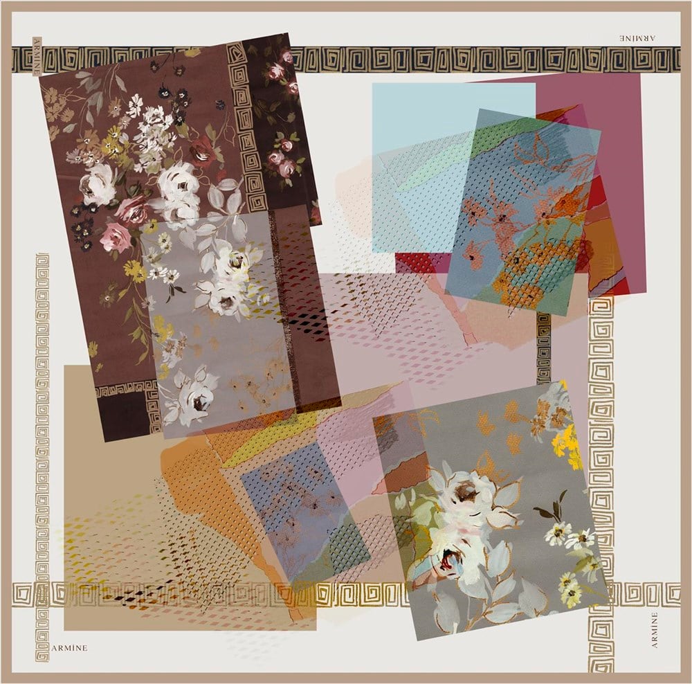 Armine İpek Eşarp 2020 İlkbahar-Yaz - 8343D 09 - Tivil