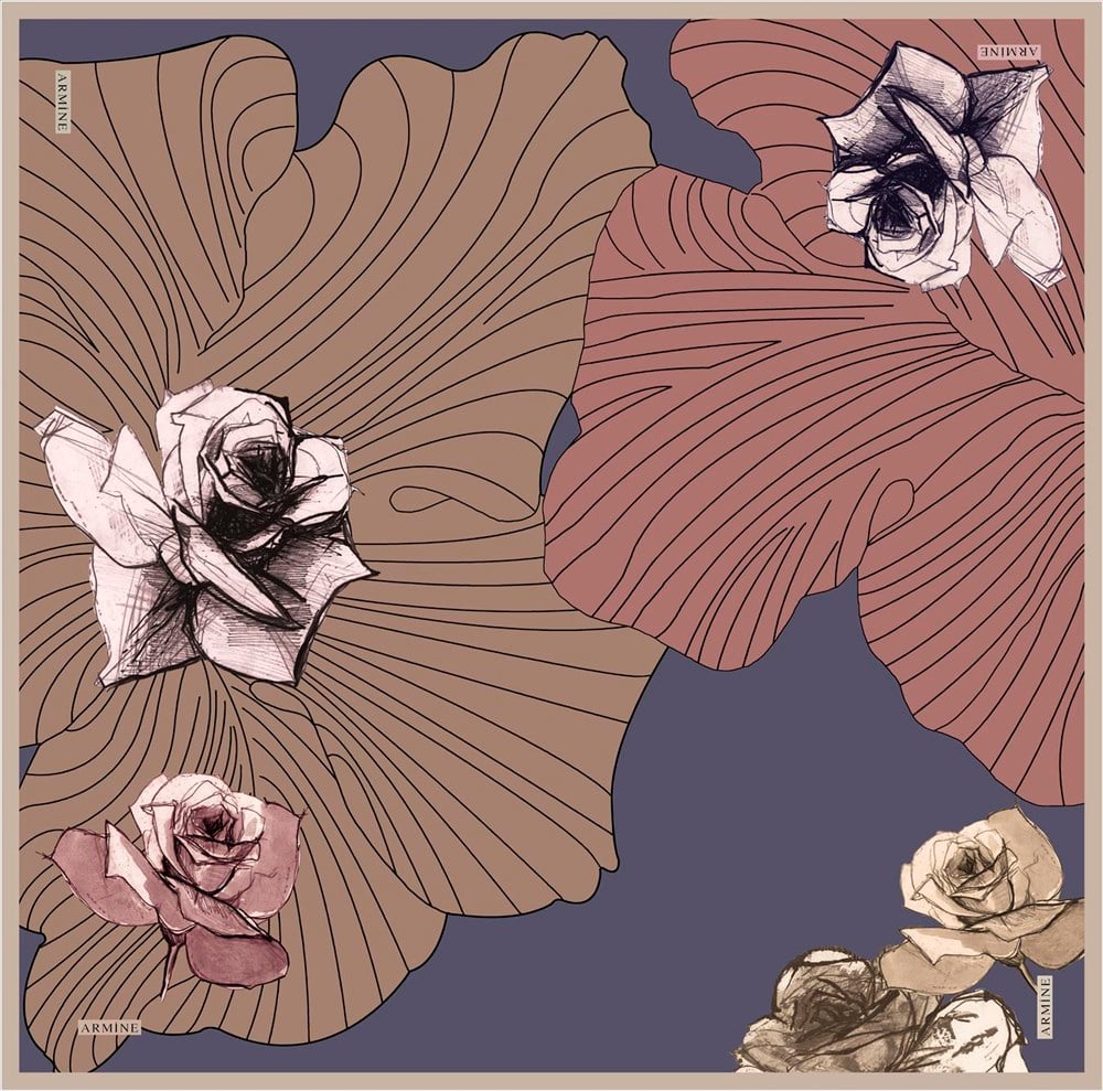 Armine İpek Eşarp 2020 İlkbahar-Yaz - 8302D 06 - Sura