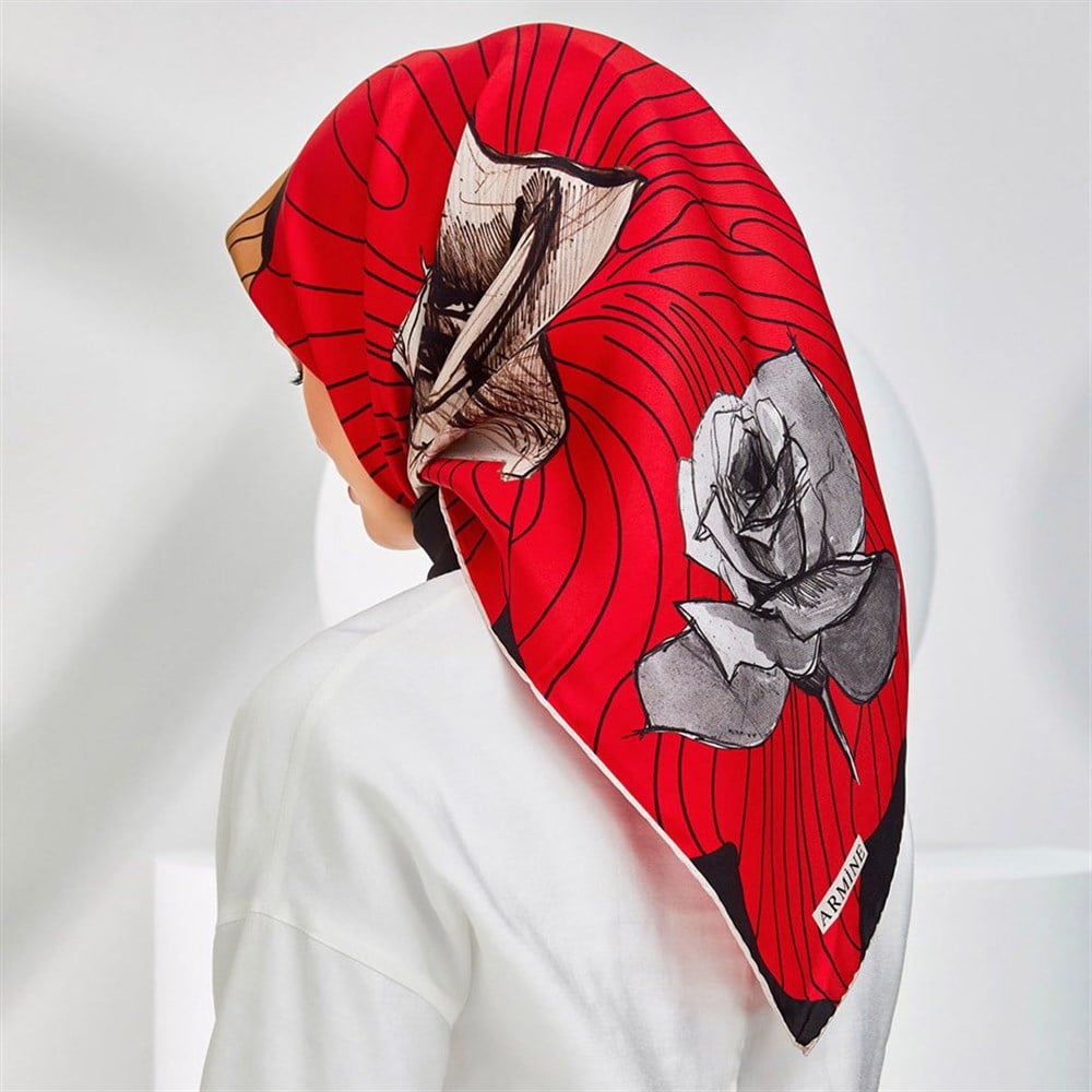 Armine Silk Scarf 2020 Spring-Summer - 8302D 82 - Satin