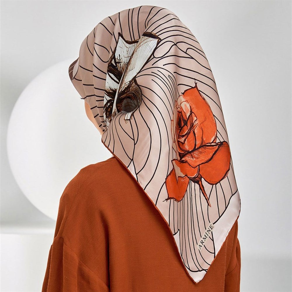 Armine Silk Scarf 2020 Spring-Summer - 8302D 81 - Satin