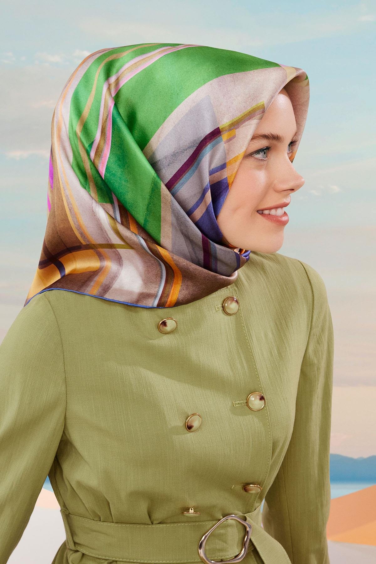 Armine İpek Eşarp 2024 İlkbahar-Yaz - 9147D-37 - Sura