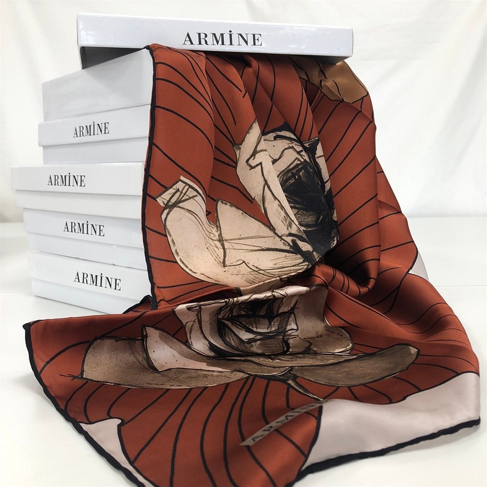 Armine Silk Scarf 2020 Spring-Summer - 8302D 09 - Twill