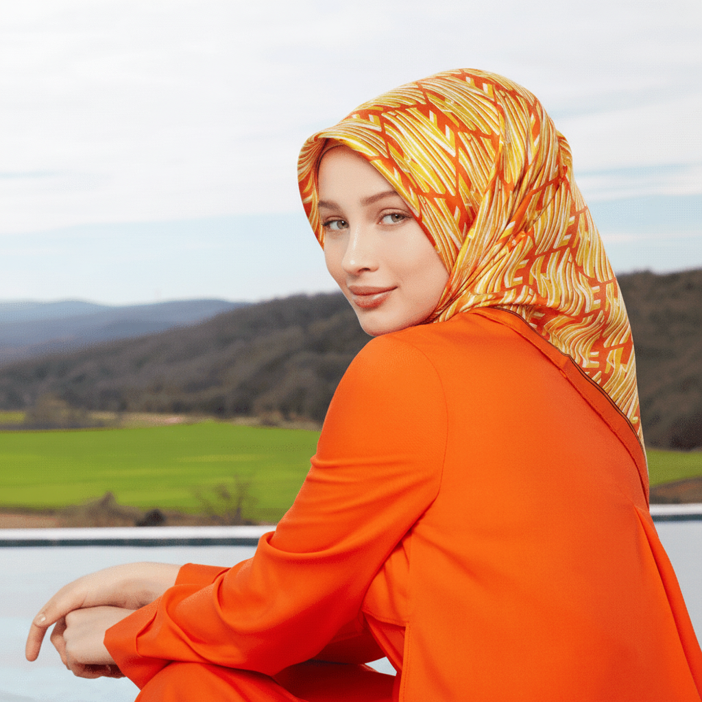 Armine İpek Eşarp - 8911D-40 - Tivil