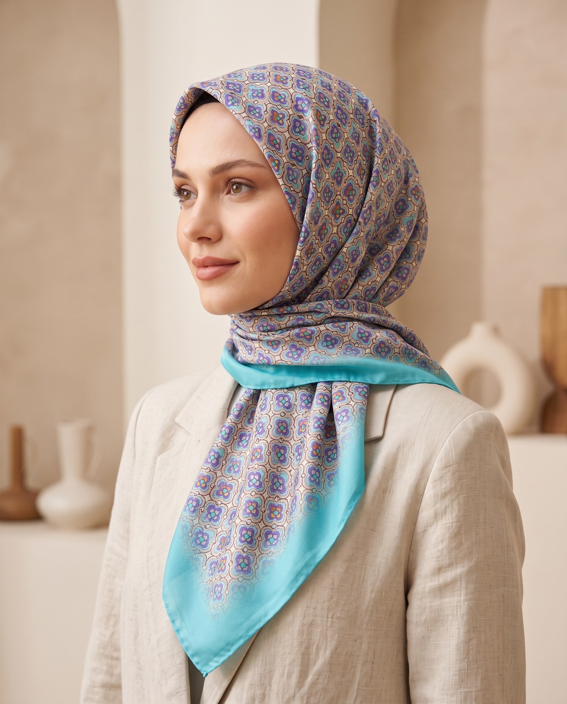 Armine İpek Eşarp - 9134D-36 - Tivil