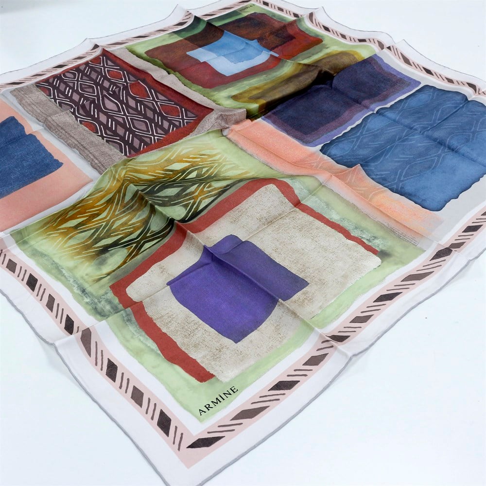 Armine İpek Eşarp - Nostalji Serisi - 7880D-81 - Tivil