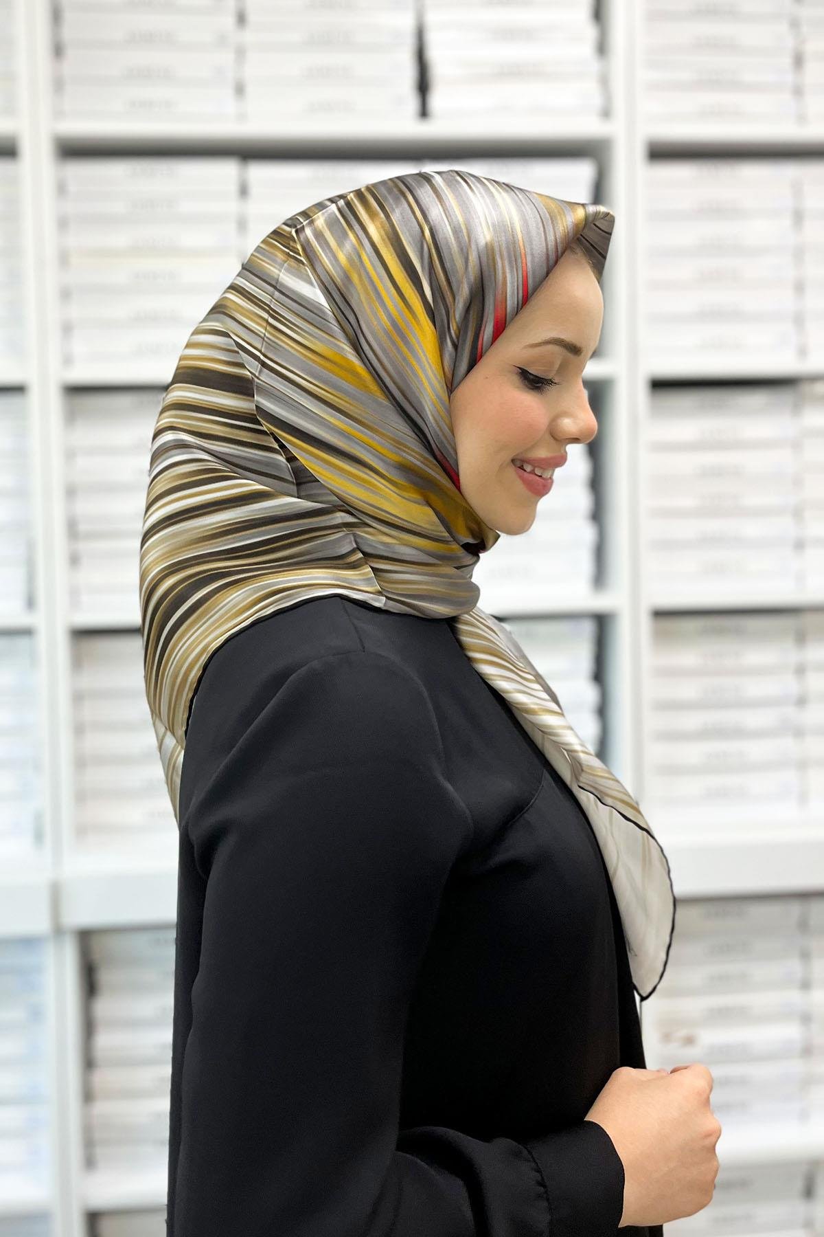 Armine İpek Eşarp - Nostalji Serisi - 8956D-33 - Tivil