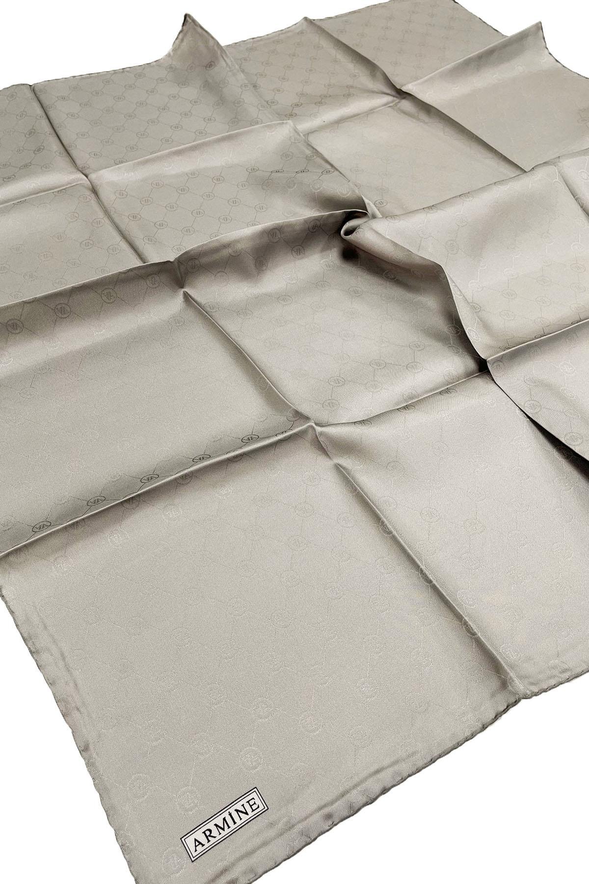 Armine Jakarlı İpek Eşarp - 414 - Gri