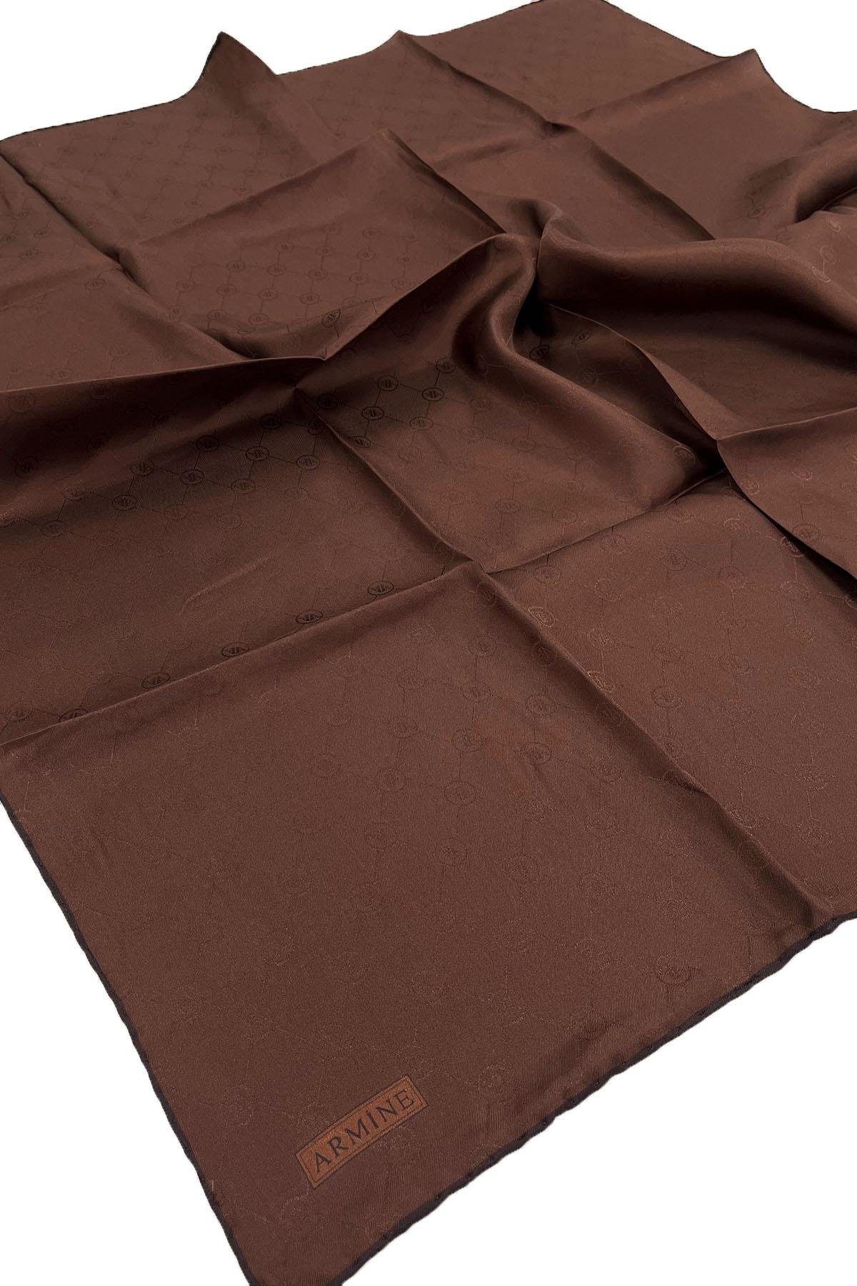 Armine Jakarlı İpek Eşarp - 732 - Acı Kahve