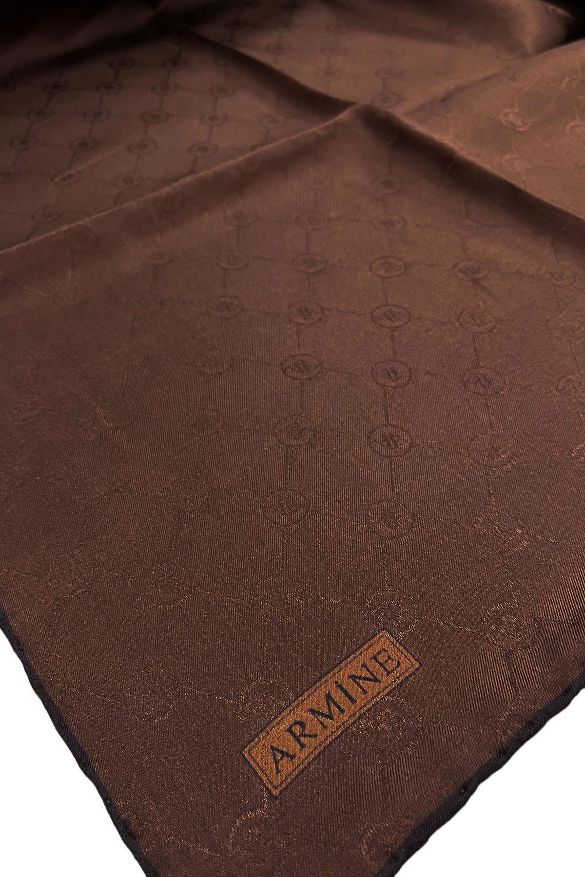 Armine Jakarlı İpek Eşarp - 732 - Acı Kahve