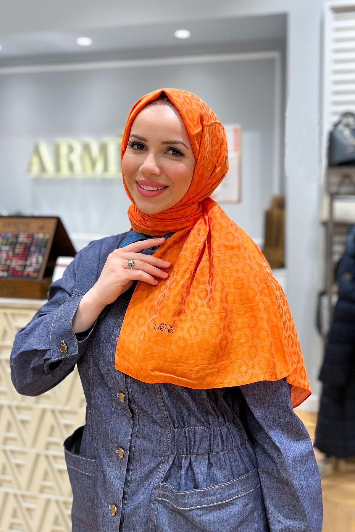 Armine Lia Pamuk Jakarlı Şal - Damla Desen - ATS2LIA - 3'lü Set -