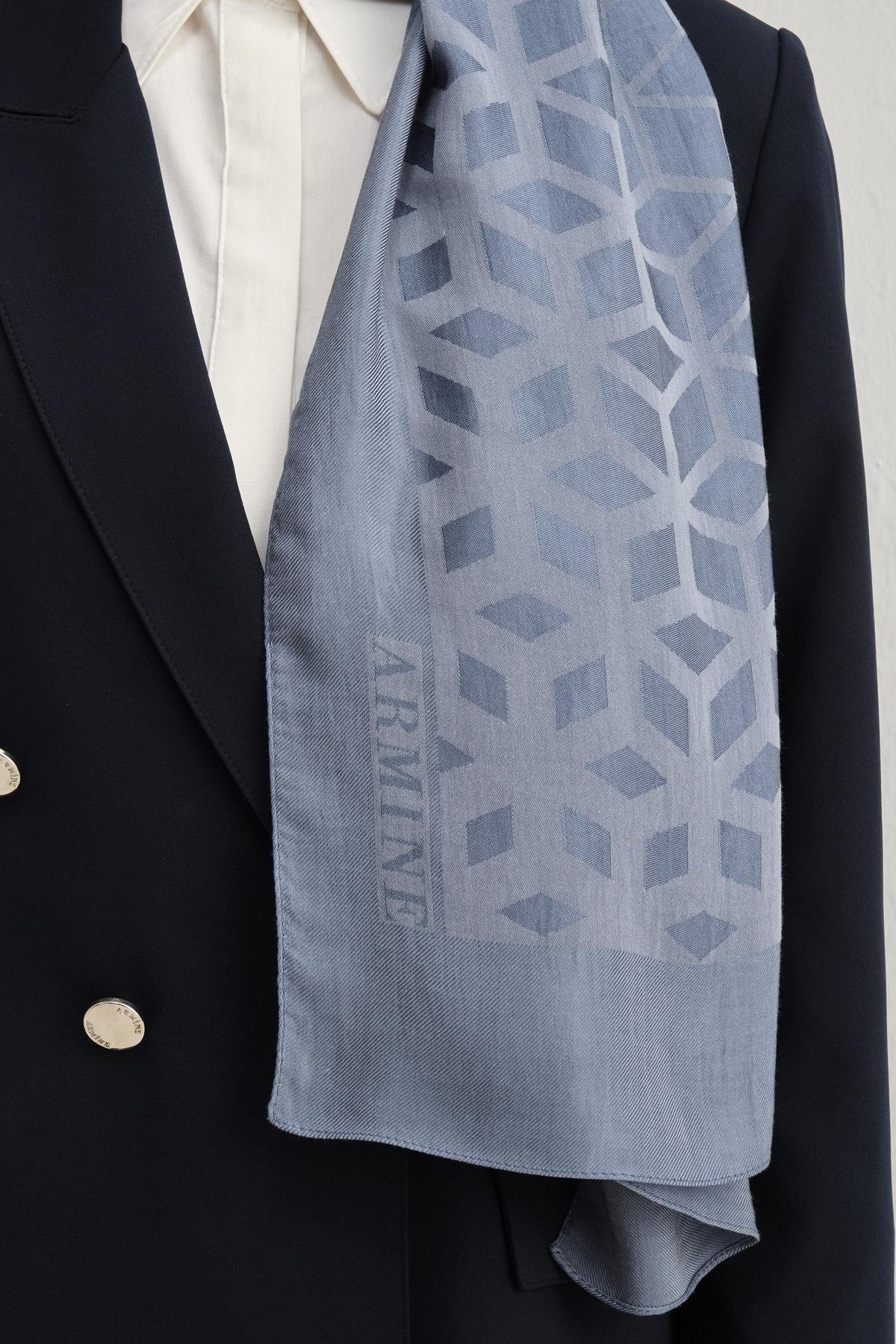 Armine Lyocell Şal 2 - Petek Desen - 1113-30 - İndigo