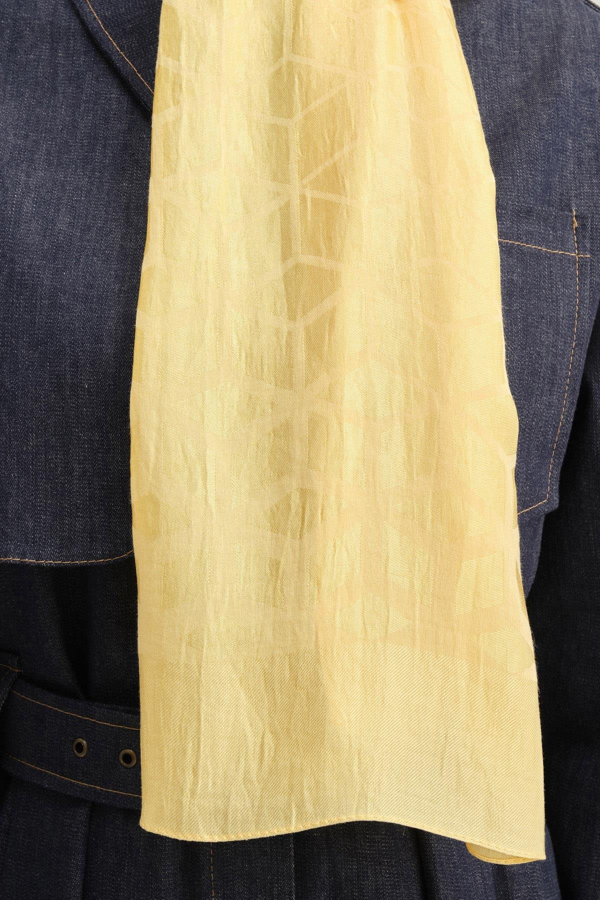 Armine Lyocell Şal 2 - Petek Desen - 1113-20 - Sarı