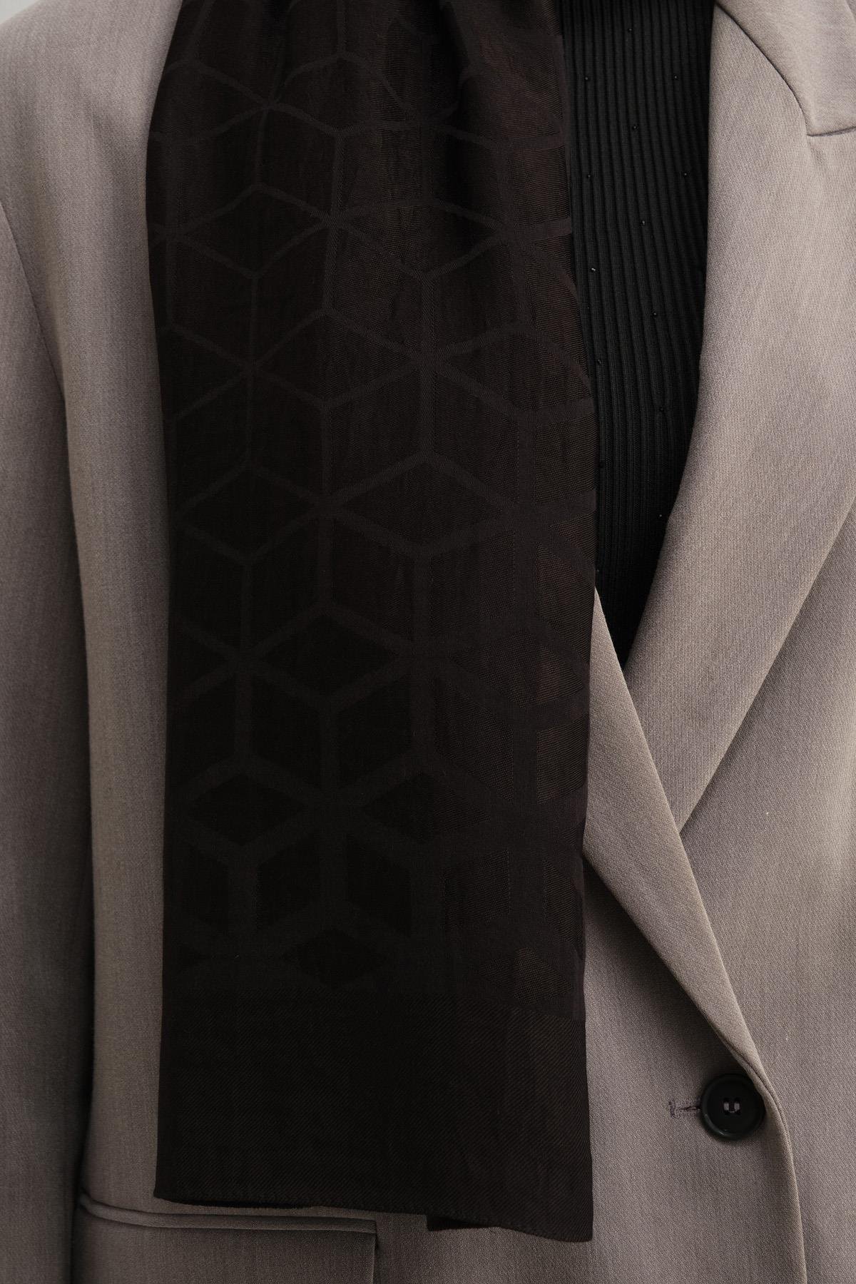 Armine Lyocell Şal 2 - Petek Desen - 31 - Siyah