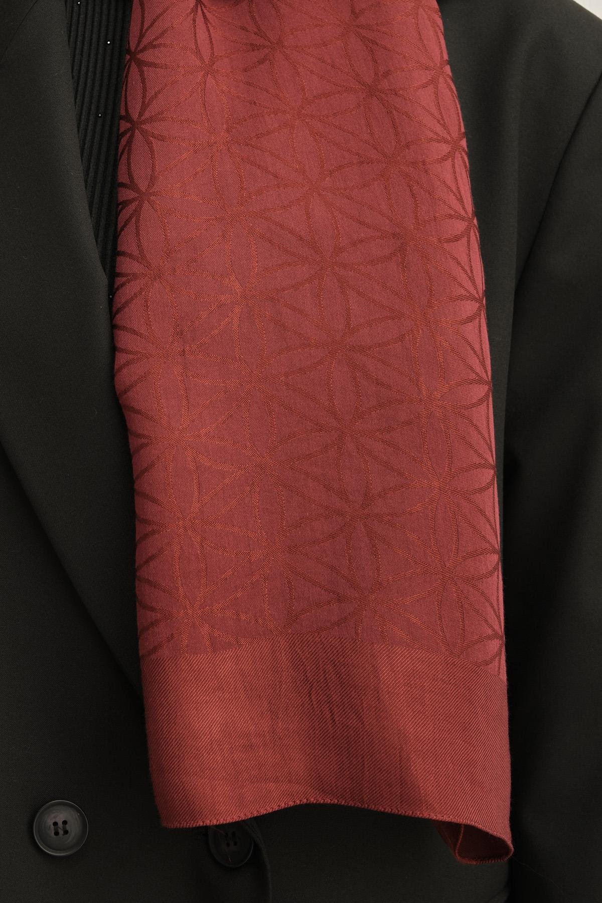 Armine Lyocell Şal 4 - Yıldız Desen - 1110-29 - Bordo