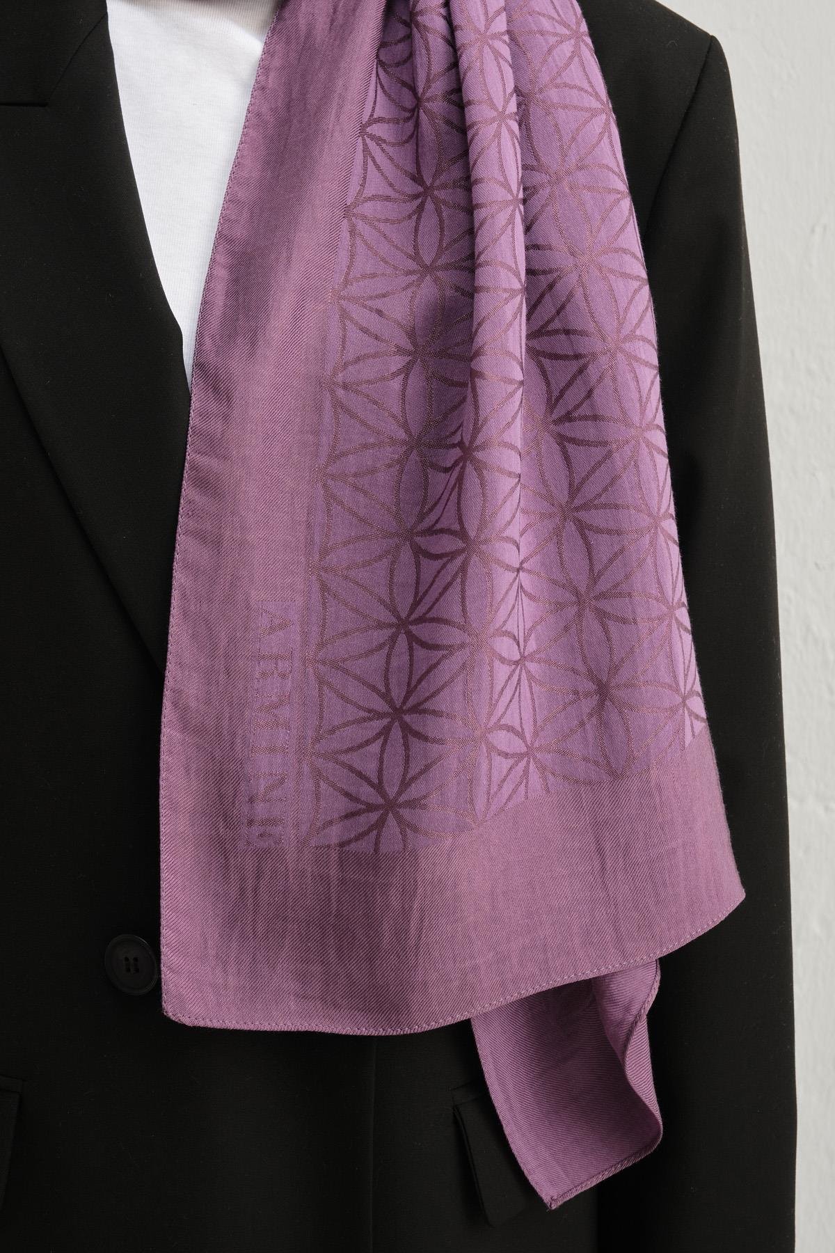 Armine Lyocell Şal 4 - Yıldız Desen - 1113-28 - Mor