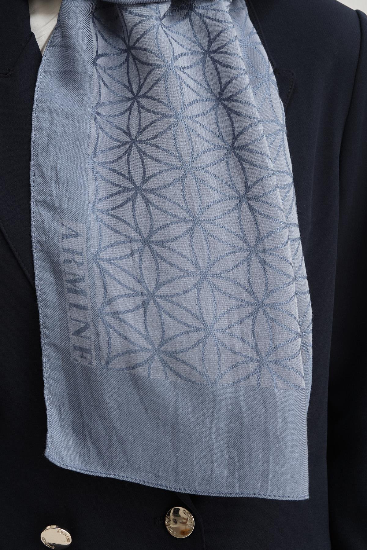 Armine Lyocell Şal 4 - Yıldız Desen - 1113-30 - İndigo