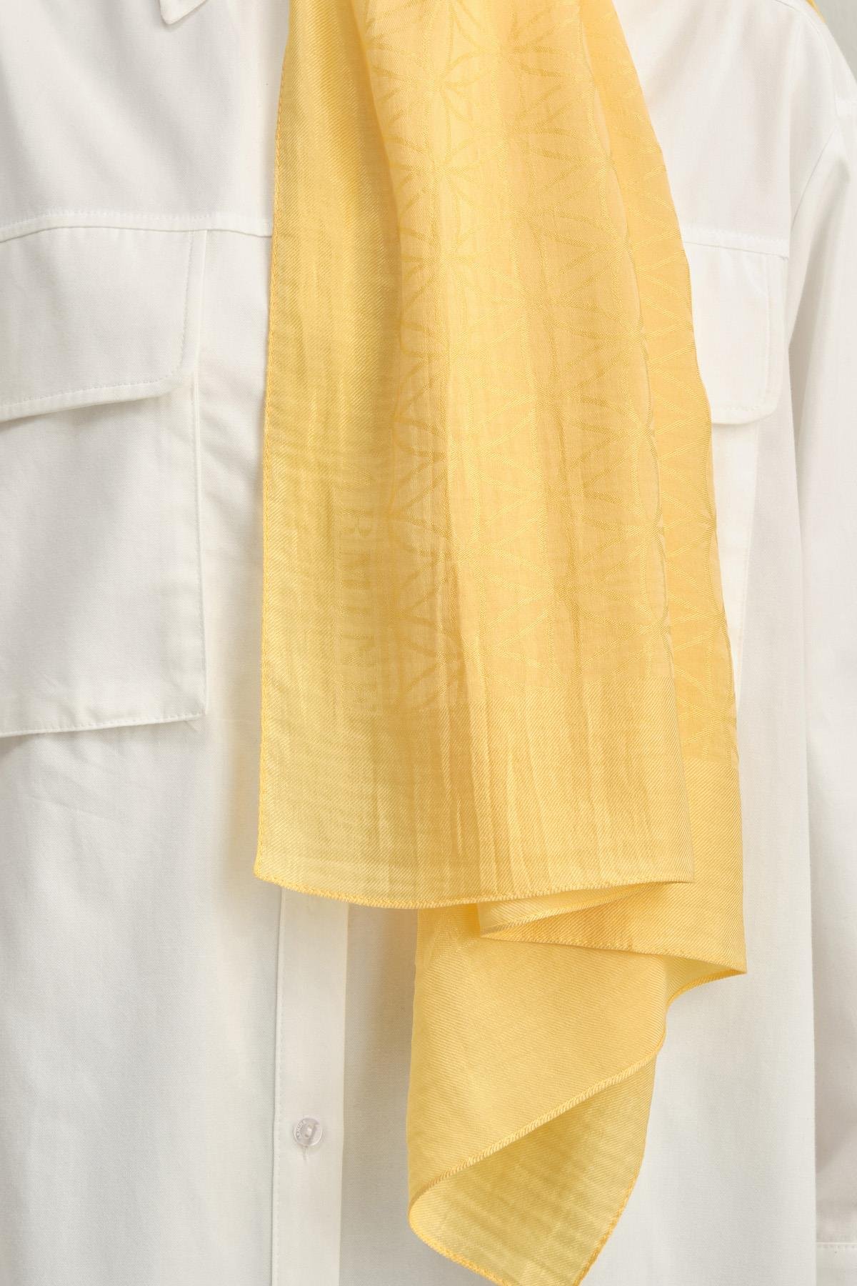 Armine Lyocell Şal 4 - Yıldız Desen - 1113-20 - Sarı