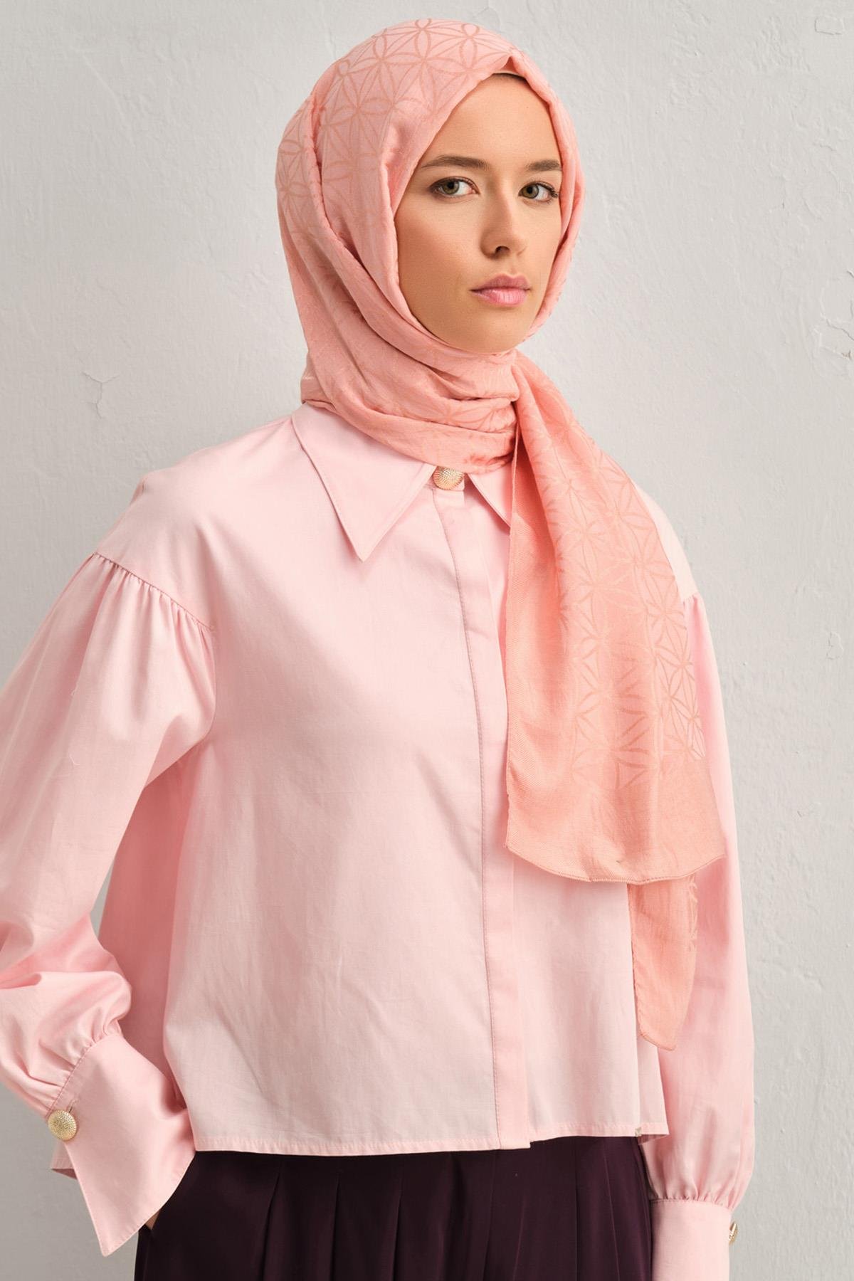 Armine Lyocell Şal 4 - Yıldız Desen - 1113-14 - Şeker Pembe