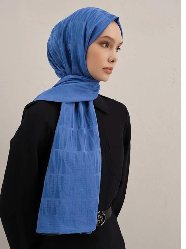 Armine Lyocell Şal - Çubuk Desen - ALY3 - 1113-16 - Mavi