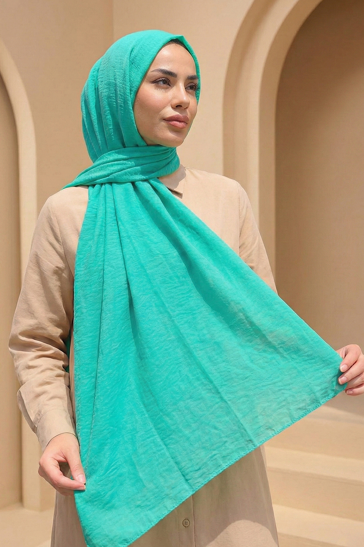 Armine Naturel Soft Şal - 47 - Mint Yeşili