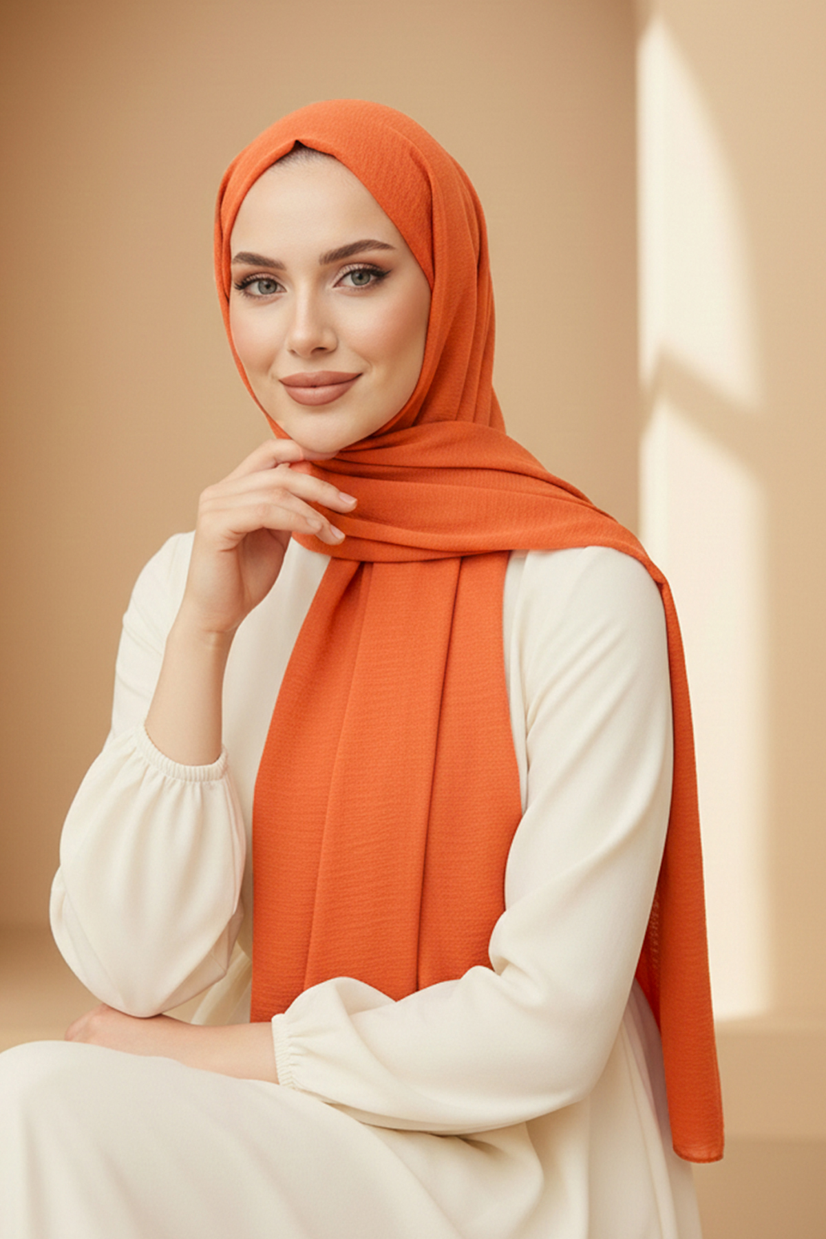 Armine Naturel Soft Şal - 59 - Kiremit
