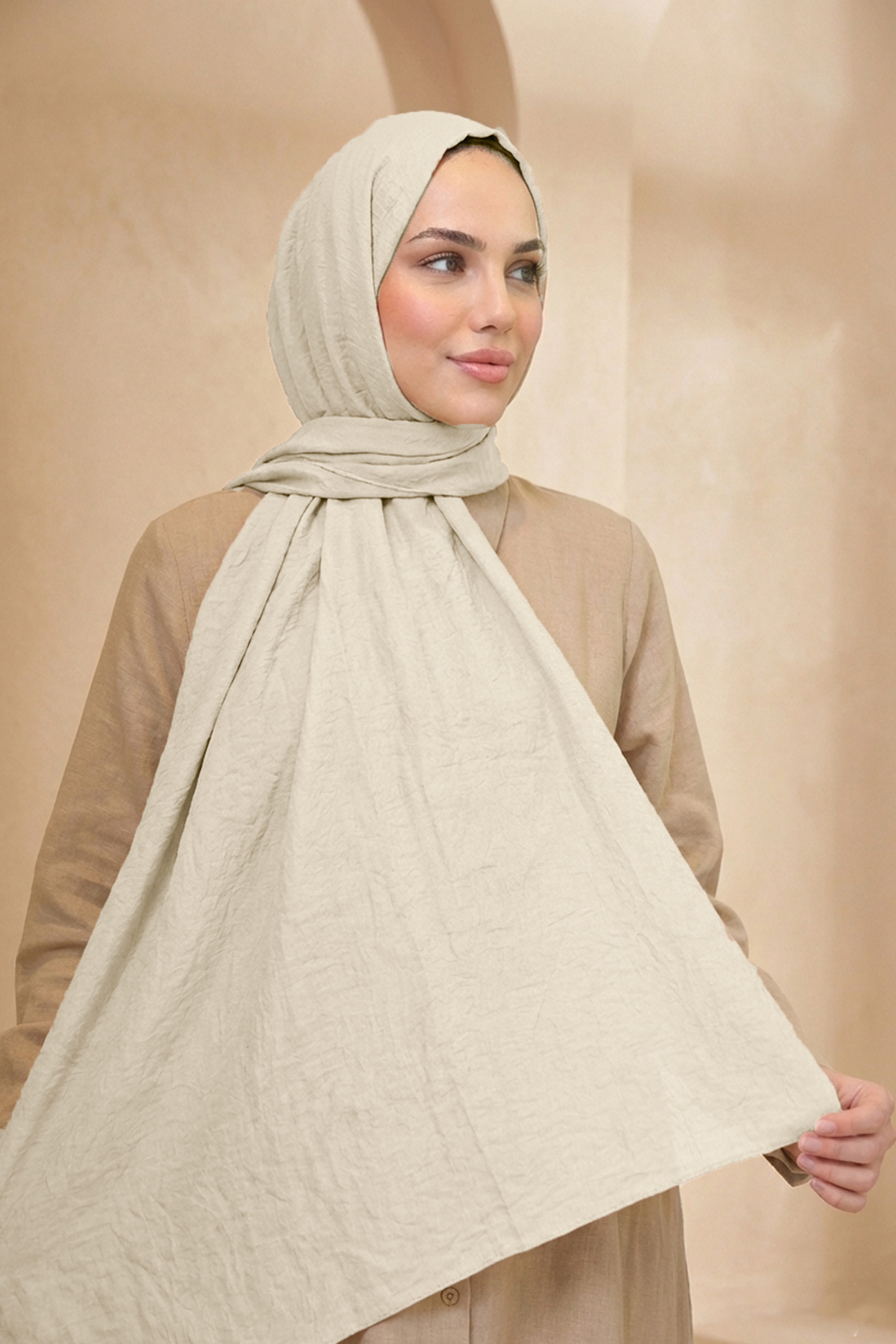 Armine Naturel Soft Şal - 61 - Kum Beji