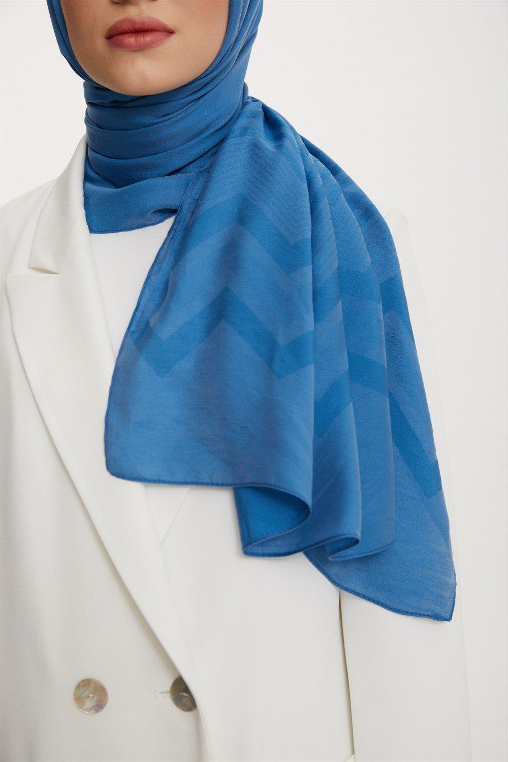Armine Outlet, Organik Koton Şal - 208 - İndigo