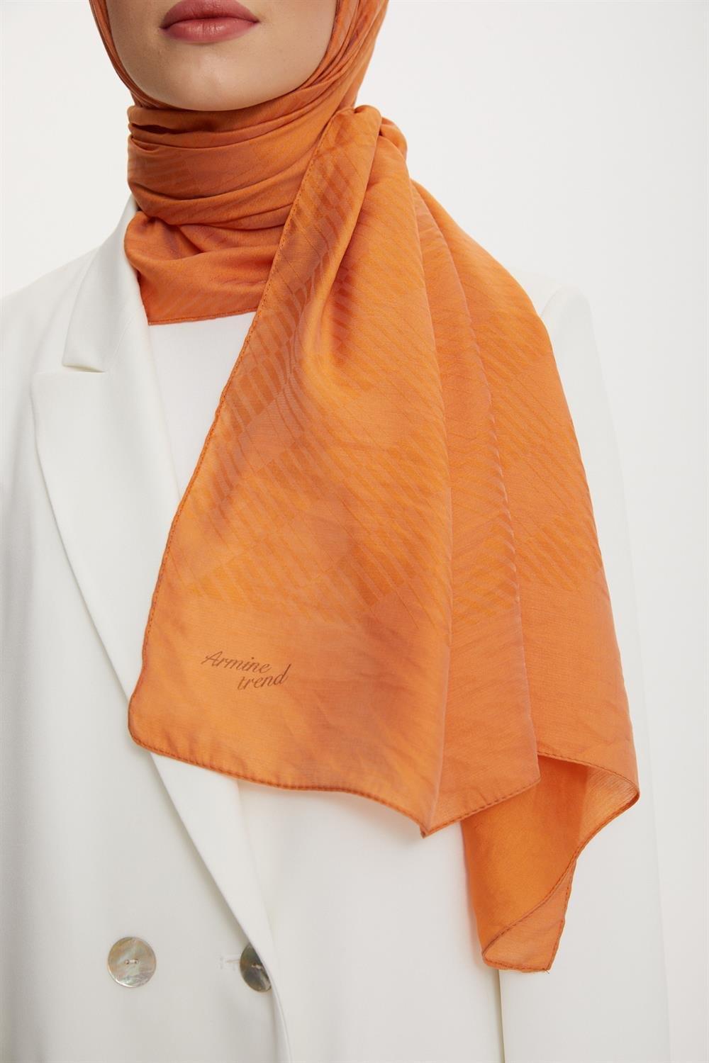 Armine Outlet, Organik Koton Şal - 450 - Turuncu