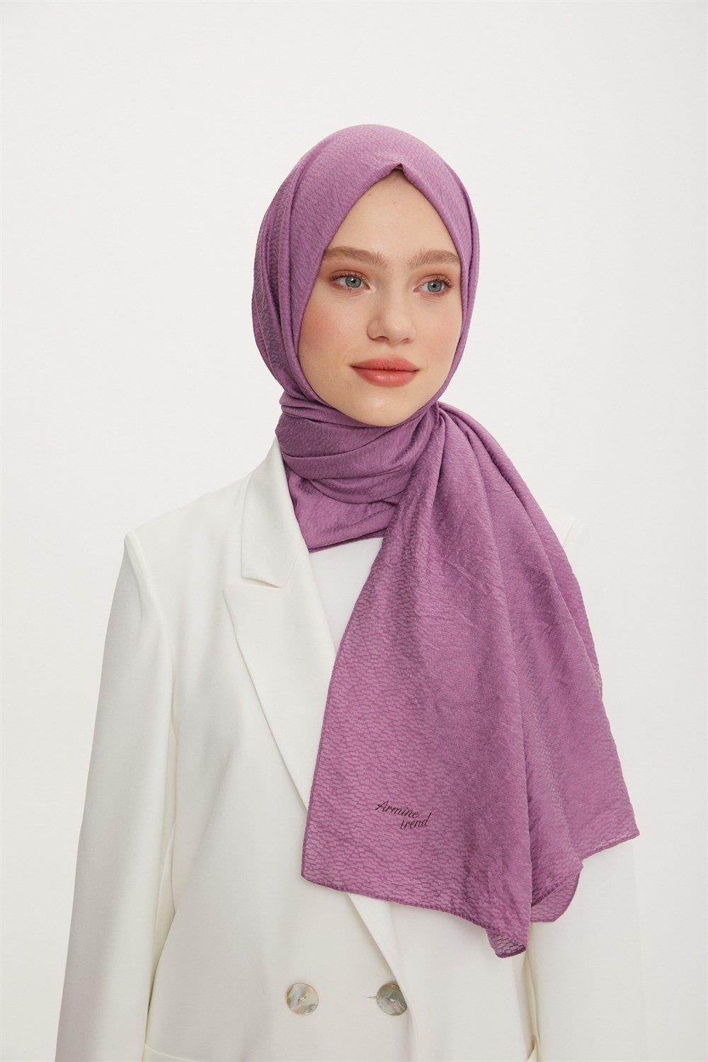 Armine Outlet, Organik Koton Şal - 544 - Eflatun