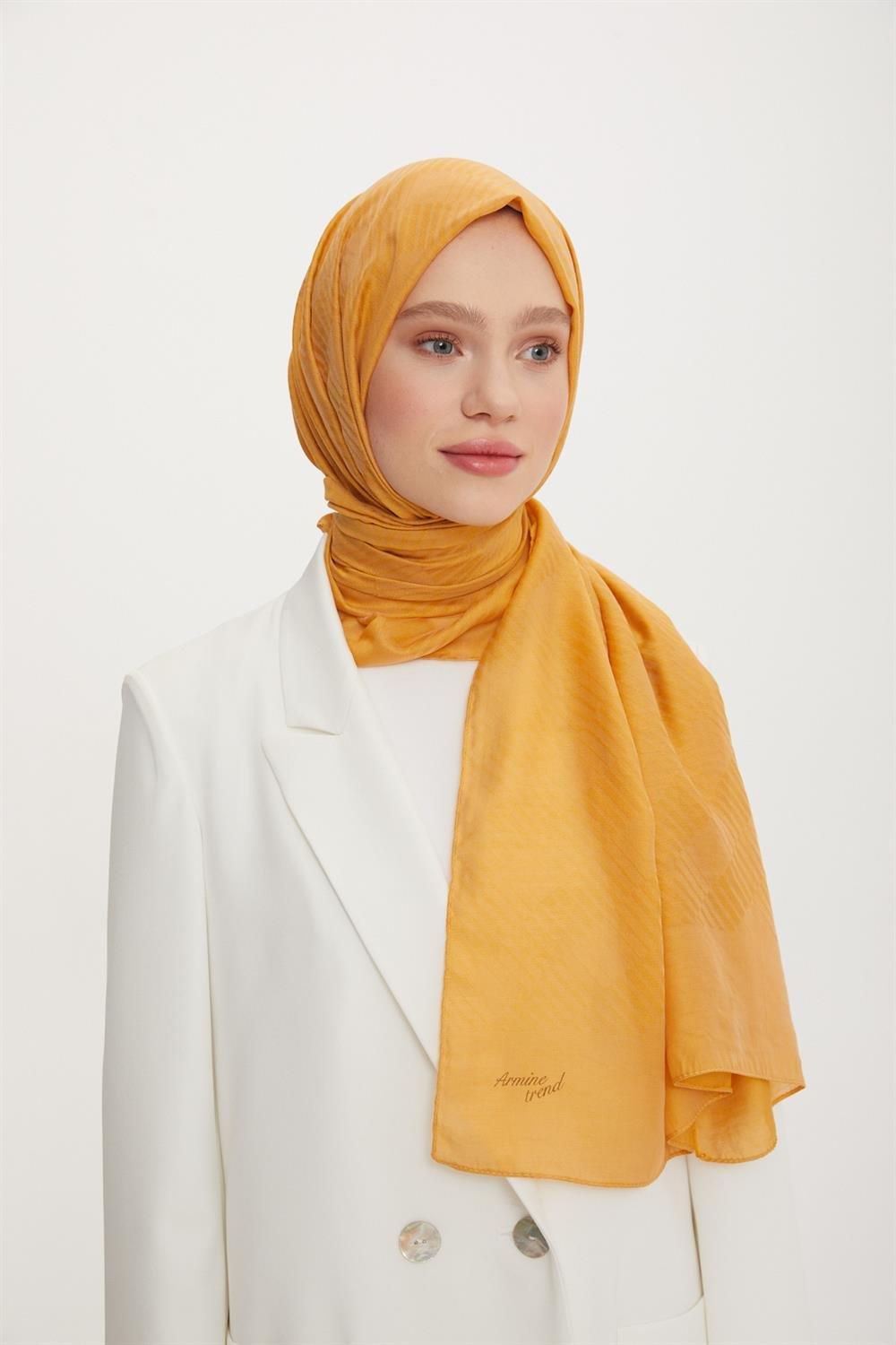 Armine Outlet, Organik Koton Şal - 557 - Hardal Sarısı