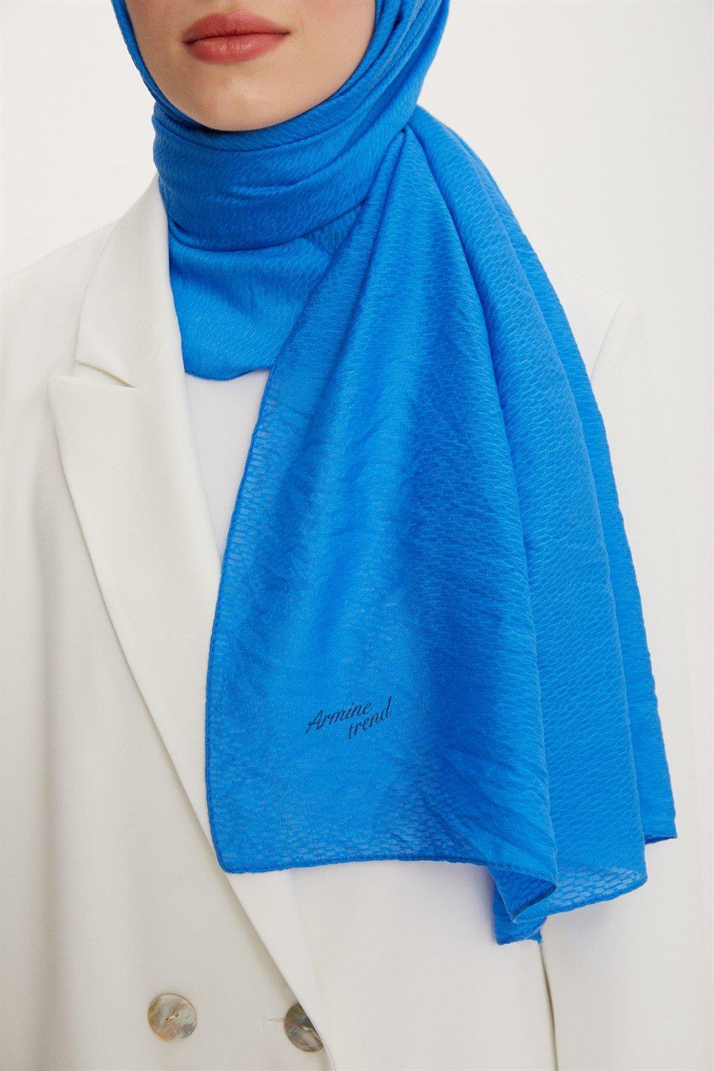 Armine Outlet, Organik Koton Şal - 561 - Mavi